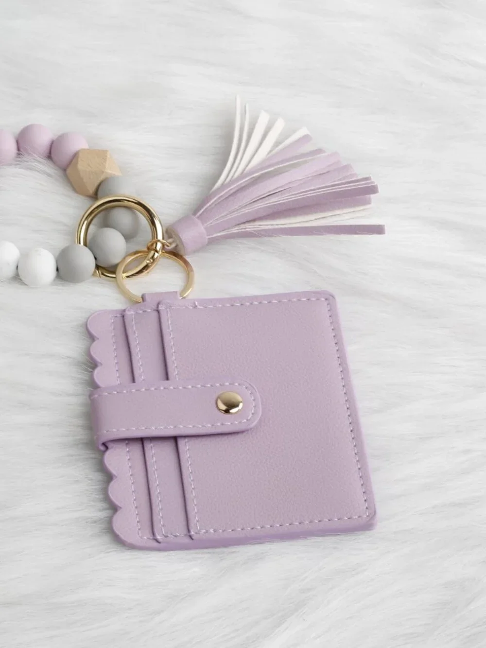 Assorted colored wallets with Beaded Silicon Wristlet Keychains B24